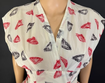 fab 1950s abstract print day dress