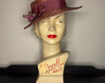 adorable early 1940s straw hat