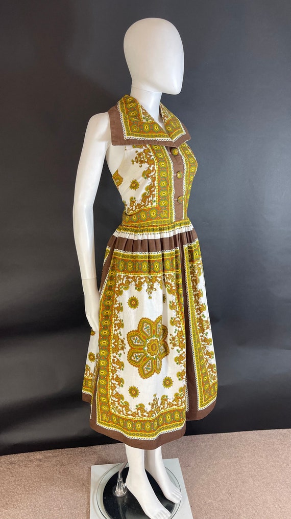 Gorgeous late 1950s cotton day dress - image 4