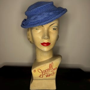adorable and very unusual 1940s knitted hat