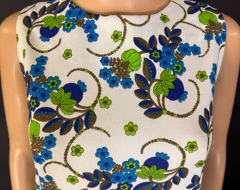 1960s Mod Floral Dress, Goodwood Revival Style