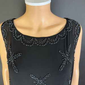 1920s Beaded Flapper Dress, Sheer Crêpe, Original Underdress