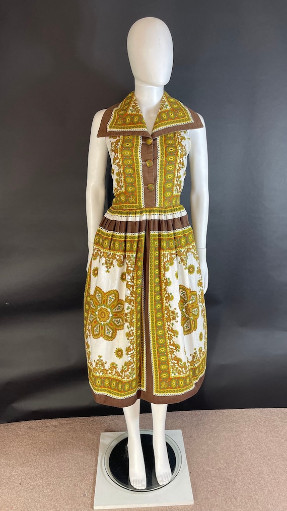 Gorgeous late 1950s cotton day dress - image 1