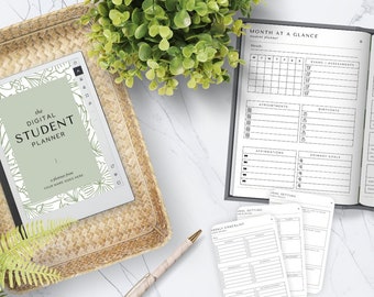Printable Digital Student Planner | Daily/Weekly/Monthly Planner, Goal, Assignment, Project Tracker | PDF Digital Download A4, US Letter