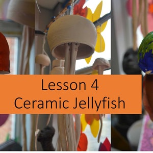 Children&#39;s art lesson, make a ceramic jellyfish art lesson, school art lesson, KS3 art lesson, KS2 art lesson, clay step by step pinch pot