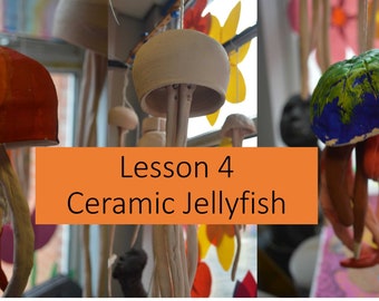 Ceramic Jellyfish Art Lesson, Clay Pinch Pot (Digital Download)