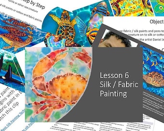 Silk Painting Art Lesson: Marine Mayhem Project (Digital Download)