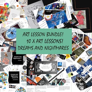 Art lesson bundle, Art lessons for children, KS3 art lesson bundle, 10 x art lessons for school, homeschool art lesson, art project, surreal