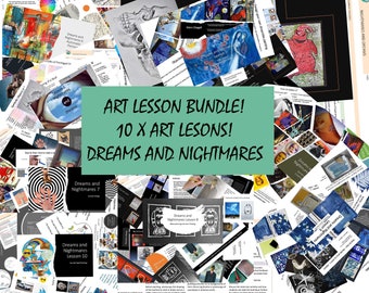Art lesson bundle, Art lessons for children, KS3 art lesson bundle, 10 x art lessons for school, homeschool art lesson, art project, surreal