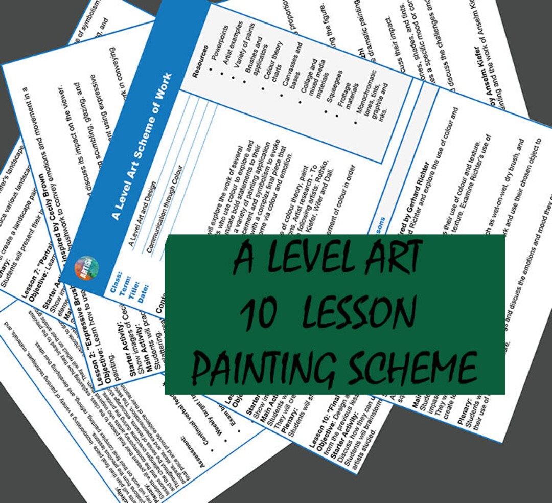 A Level Art Scheme of Work for 10 Painting Lessons Inspired by Famous Artists' Techniques, A