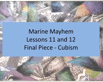 Cubism Collage Art Lesson, Marine Mayhem Project (Digital Download)