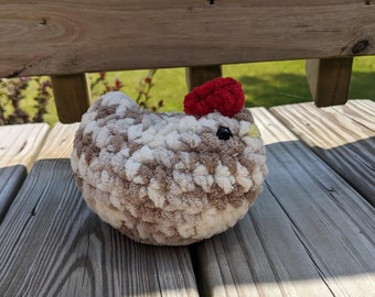 Pollo de ganchillo, Peluche de pollo, Peluche, Pollo de granja, Peluche de pollo, Regalos, Decoración de granja, Decoración de gallina, Pollo suave, Decoración de cocina