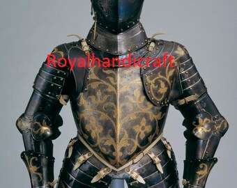 Medieval  Women Knight full body Set chain mail armour suit 18 Gauge Steel