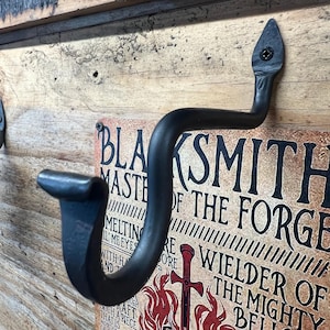 Hand Forged Iron Hook – 6” Rustic Plant & Lantern Hook – Outdoor Bird Feeder Hanger – Heavy Duty Blacksmith Wall Hook – Garden Decor