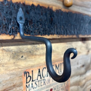 Hand Forged Iron Hook – 6” Rustic Plant & Lantern Hook – Outdoor Bird Feeder Hanger – Heavy Duty Blacksmith Wall Hook – Garden Decor