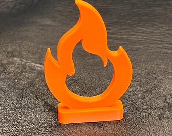 Forge Flame – 3D Printed Blacksmith Fire Desk Toy – Standing Flame Decor – Kids Pretend Play Smithing Prop
