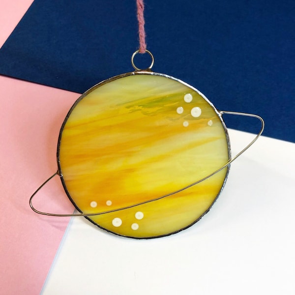 Stained Glass Planet Hanging Decoration