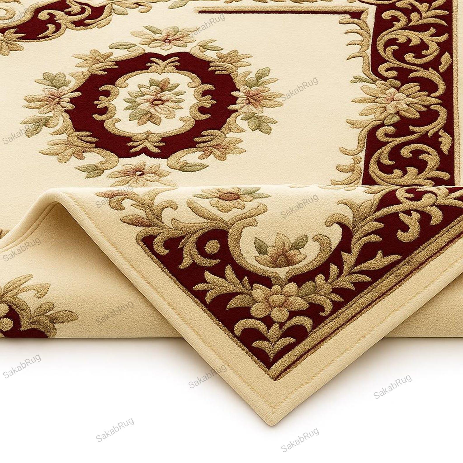 Red Rug Traditional Design Vintage Style Red Floral Rug, Traditional Oriental Carpet, Living Room ...