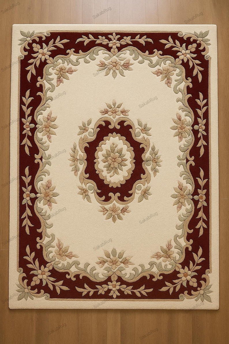 Red Rug Traditional Design Vintage Style Red Floral Rug, Traditional Oriental Carpet, Living Room ...
