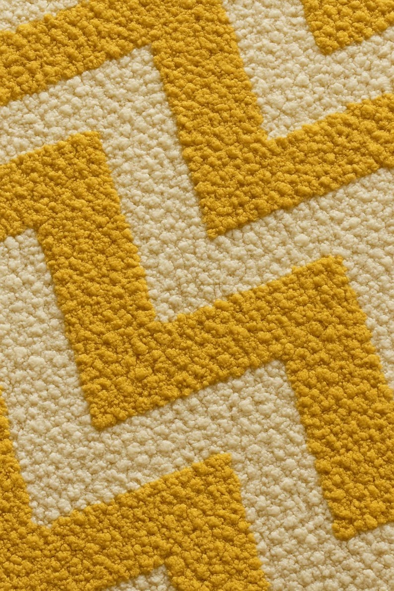 Hand Tufted Mustard Yellow Chevron Rug | Large Geometric Area Carpet ...