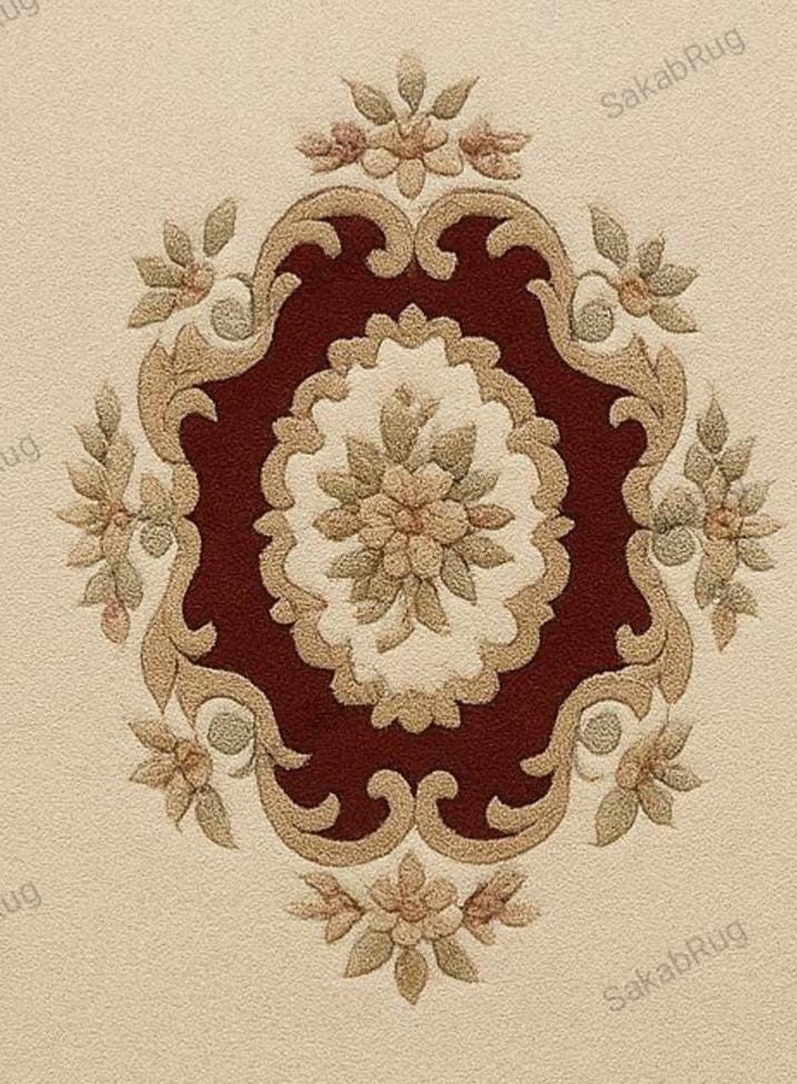 Vintage Style Red Floral Rug, Traditional Oriental Carpet, Living Room ...