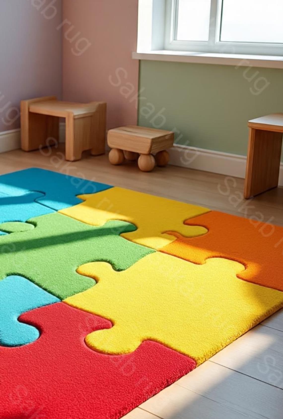 Puzzle Mat Rug Giant Jigsaw Puzzle Rug | Colorful Kids Room Play Mat | Autism ...