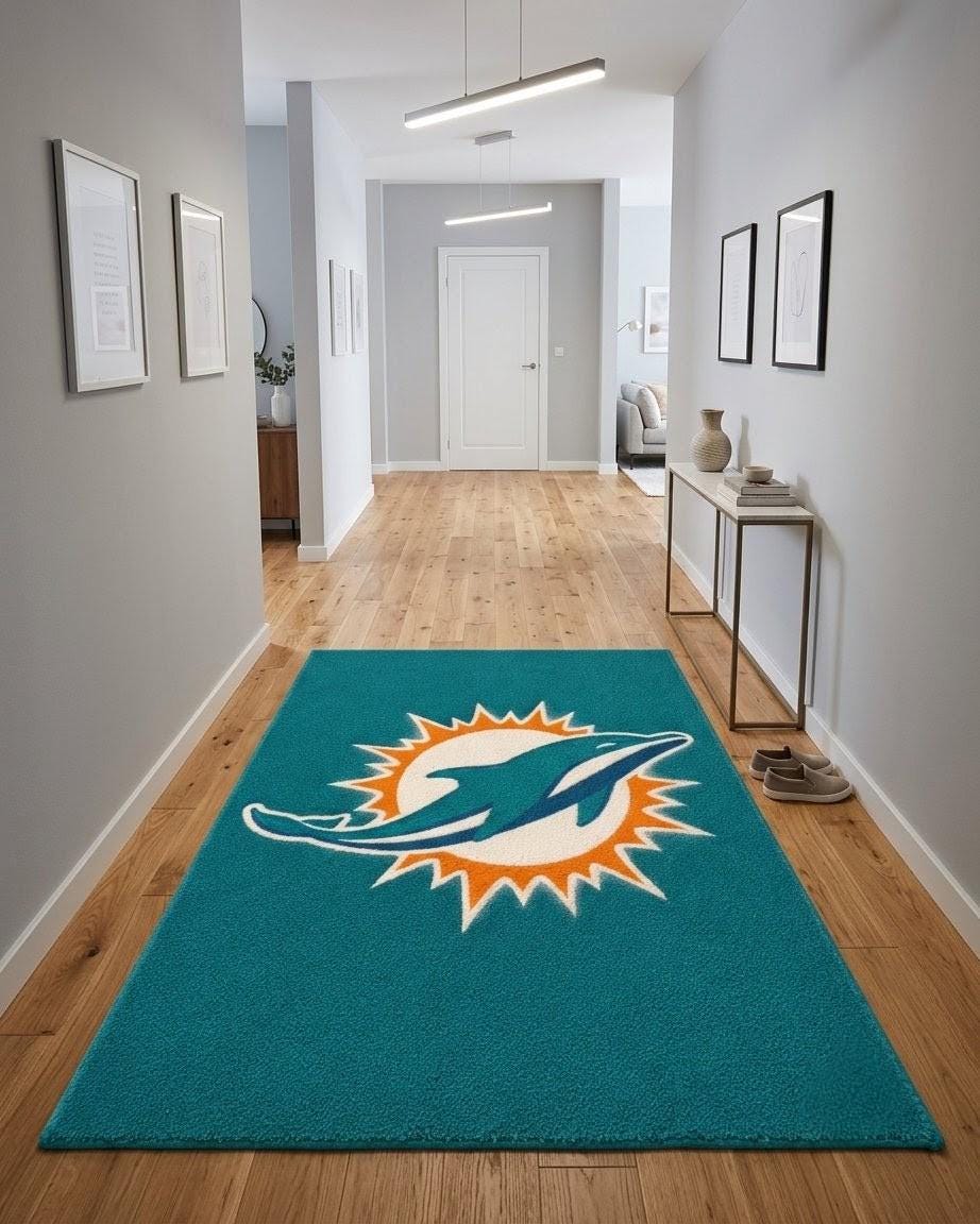 Miami Dolphins Area Rug - Etsy