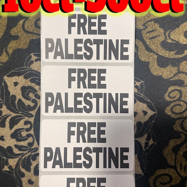Free Palestine Thermal Label 10ct-500ct 2.25"x1.25"