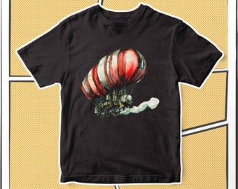 Steampunk train Tee - Cool Unisex Shirt in Heavy 100% Cotton