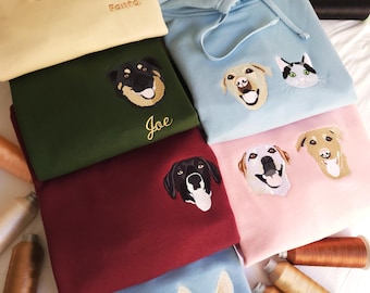 Moletom bordado com estampa de cachorro personalizada Comfort Color, presente para o dia dos pais, moletom para gatos, moletom para amantes de cães, camiseta personalizada com retrato de animal de estimação