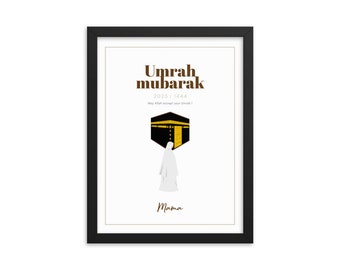 UmraPoster- Umrah Mubarak/ Mama I Affiche personnalisée Umrah Mubarak | Cadeau Omra | impression numérique | Affiche islamique | décoration de serment