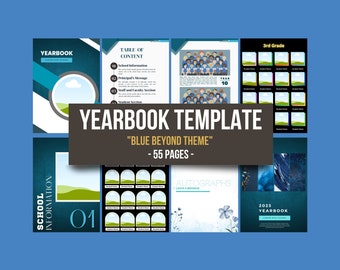 Yearbook Template for Senior Year - Filled with Yearbook Quotes with Blue Beyond Theme