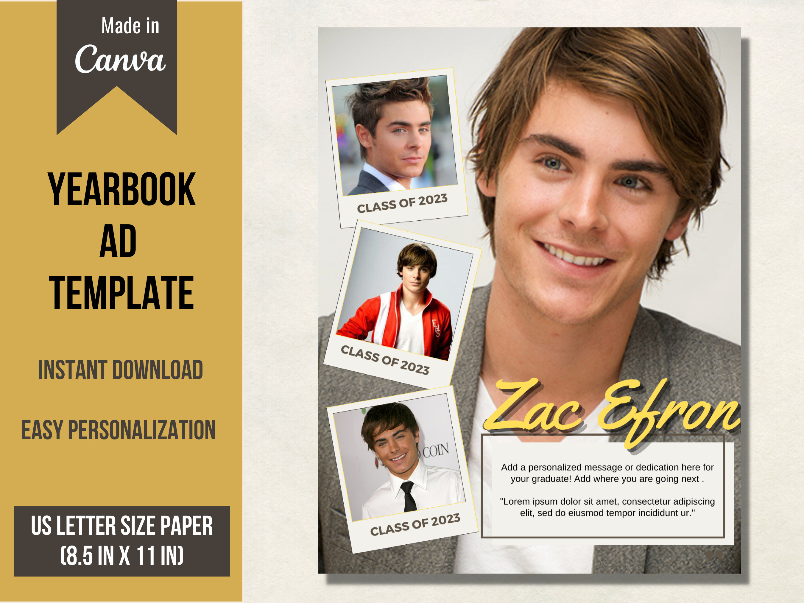 Yearbook Ad Template for Senior's Grad Tribute Full Page Etsy Yearbook Ad Template for Senior's Grad Tribute Full Page Etsy