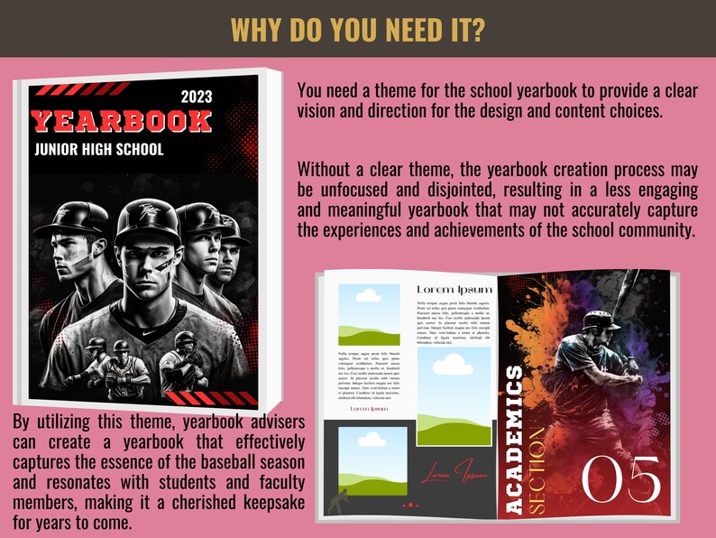 Yearbook Template With Athletic Achievements Theme Senior Etsy