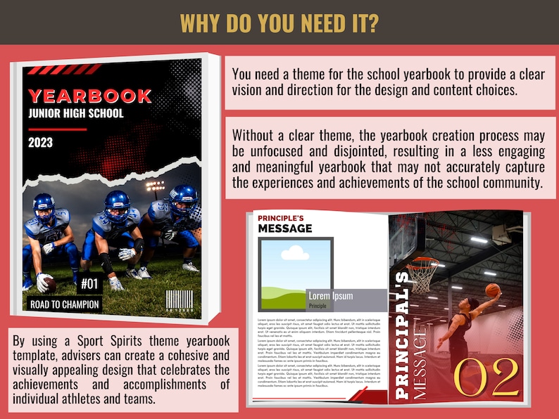 Custom Yearbook Template Keepsakes for High School Memories With Sport