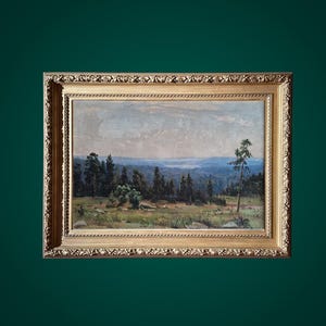 Vintage Oil Painting - Large Wall Art, Original Landscape Painting on Canvas, Moody Landscape Wall Art, Nature Forest Wall Art, Academic Art