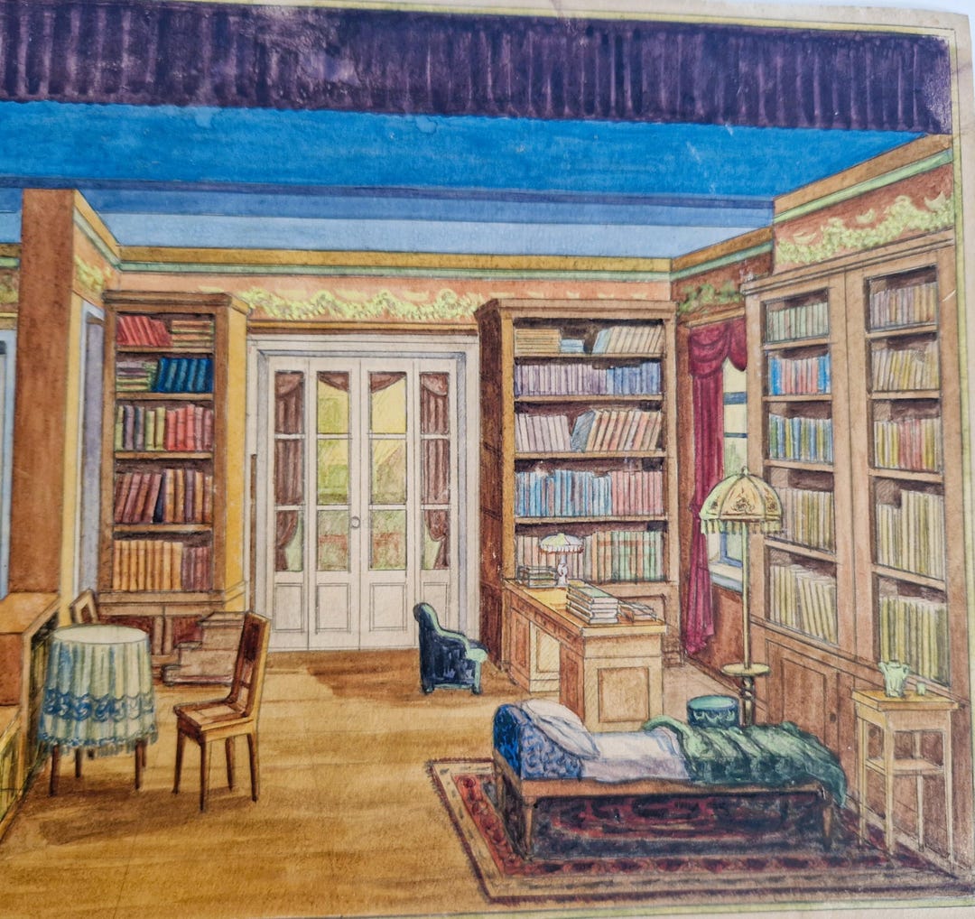 Vintage Set Theater Stage Design Watercolor Painting - Kovalenko I.Y ...