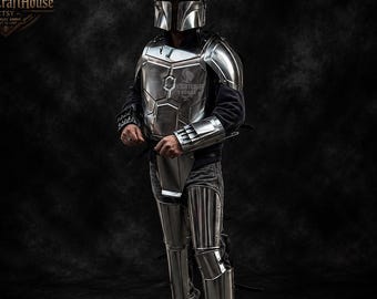 Mandalorian Steel Armor Suit – Handmade Sci-Fi Cosplay Armor Set – Wearable Din Djarin Costume for Comic Con & Collectors Replica .