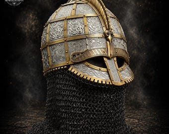 Medieval Viking Valsgärde 8 Vendel Helmet with Riveted Chainmail Aventail |Norse Warrior Helmet | LARP Cosplay Armor