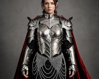 Medieval Female Knight Armor – Lady Warrior Costume Steel Cosplay Armor, Medieval LARP Armor Set, Gothic Women Fanstasy Outfit .