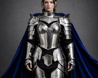 Medieval Female Knight Armor – Lady Warrior Costume Steel Cosplay Armor, Medieval LARP Armor Set, Gothic Women Fanstasy Outfit .