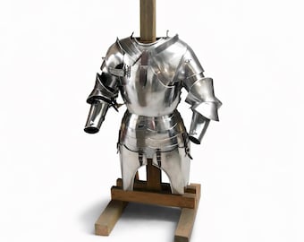 Handcrafted Steel Medieval Knight Half Armor – Cuirass, Pauldrons, Arm Guards for Reenactment, Cosplay, LARP