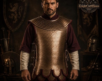 Roman Bronze Scale Armor Cuirass | Lorica Squamata with Double Pteruges | Roman Legionary Armor | Historical LARP Reenactment Costume .