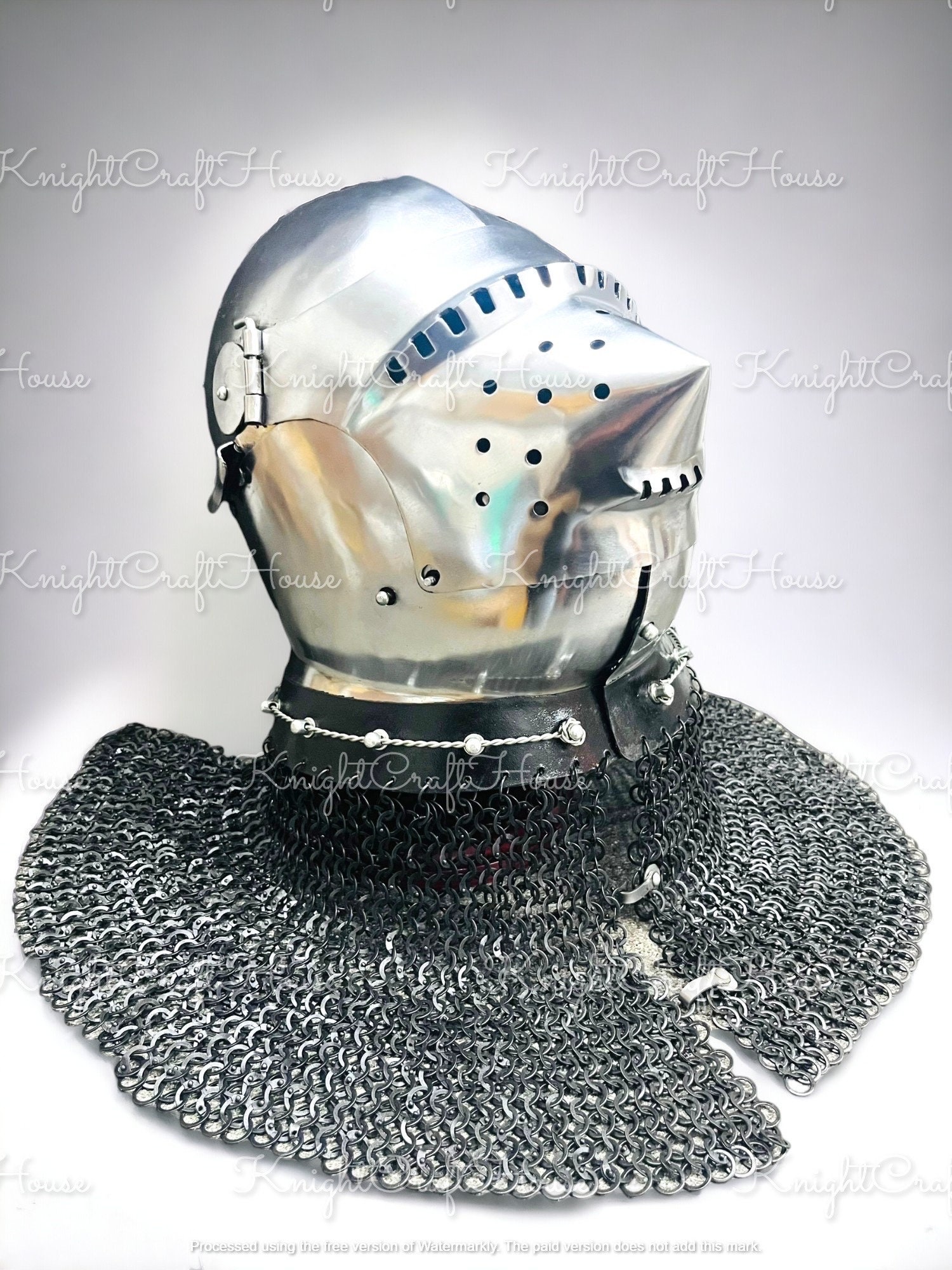Medieval Bascinet Pig Face Helmet: 16 Gauge Steel Knight Armor - Etsy