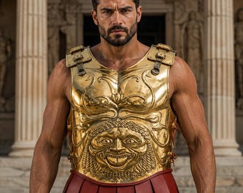 Gorgoneion Greek Cuirass Armor, Medusa Muscle Breastplate, Ancient Greek Warrior Armor, Hoplite Costume, LARP Armor