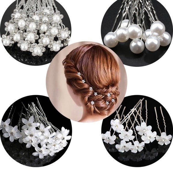 20Pcs Pearl Hair Pins Bridal Hair Pins Wedding Hair Pins Flower Hair Pins for Women Wedding Bridesmaid Hair Accessories for Women Girls