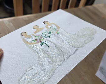 Custom Watercolor Faceless Portrait Keepsakes