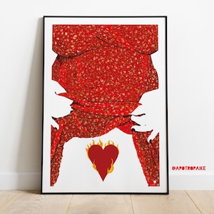 Stampa d’autore | "Anasyrma Rosso"  |  Illustrazione di @apotropaike | stampa fine art su carta Hahnemühle