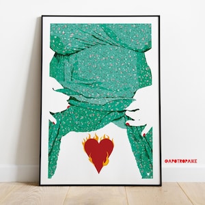 Stampa d’autore | "Anasyrma Verde" | Ritratto |  Illustrazione di @apotropaike | stampa fine art su carta Hahnemühle | stampa artistica