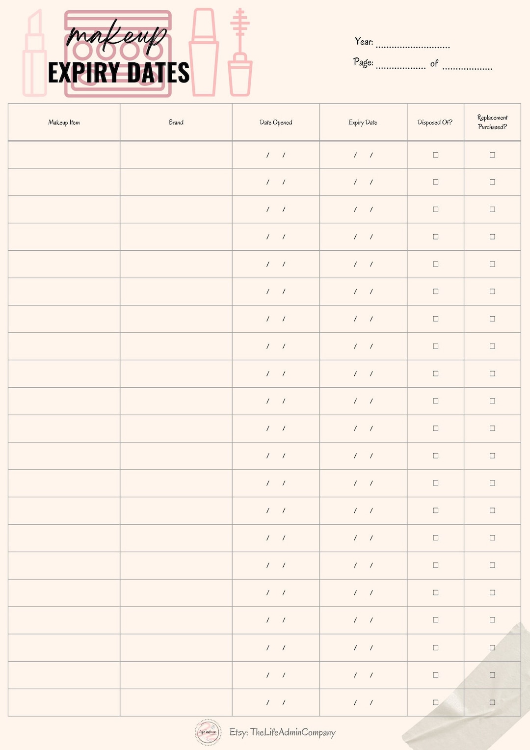 Makeup Expiry Dates, Organisation, Planner, Cosmetics, Makeup, Beauty ...
